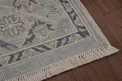Hand-Knotted Luxury Area Rug - Traditional Floral Motif - 8x10 Large Living Room Carpet - Soft Grey & Cream Palette - Artisan Crafted Rug