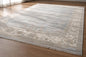 8x10 Hand-Knotted Wool Rug | Muted Oushak Style Silver Gray Cream Carpet