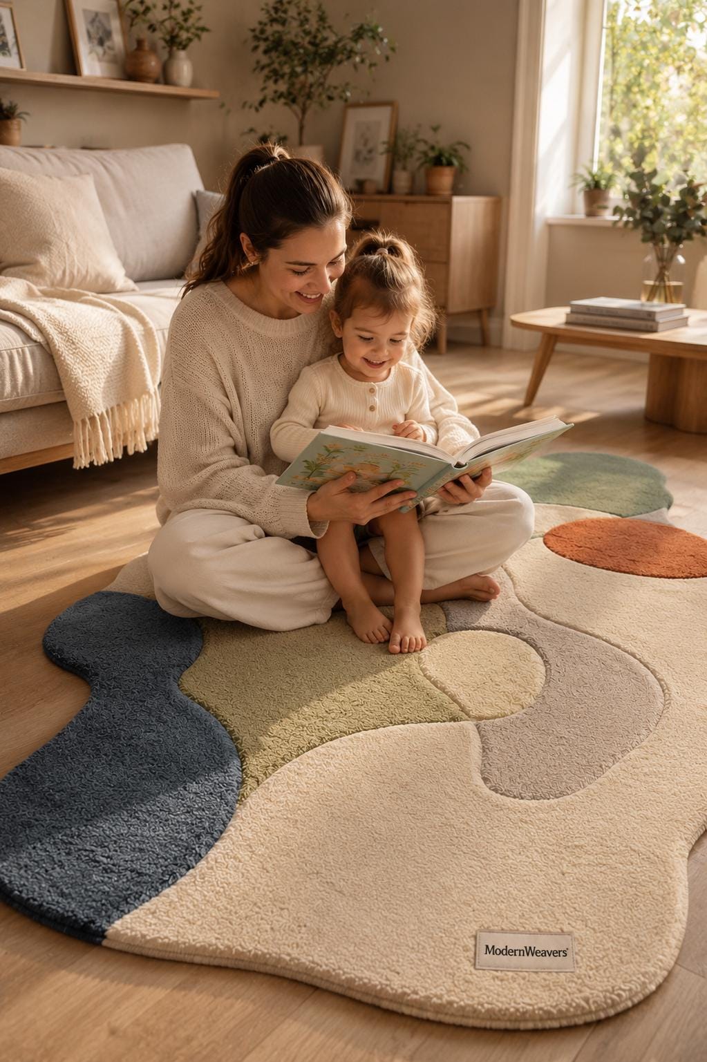 Hand-Tufted Pebble Rug | Organic Wavy Shape Carpet, Wabi Sabi Decor