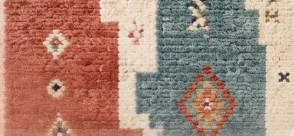 Plush Geometric Boho Rug | Handwoven Tribal Carpet, Modern Eclectic Living Room Decor