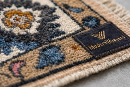 Stunning Hand-Knotted Peach Oushak Rug | ModernWeavers Floral Medallion Rug | Premium Wool Turkish Style Carpet for Living Room or Bedroom