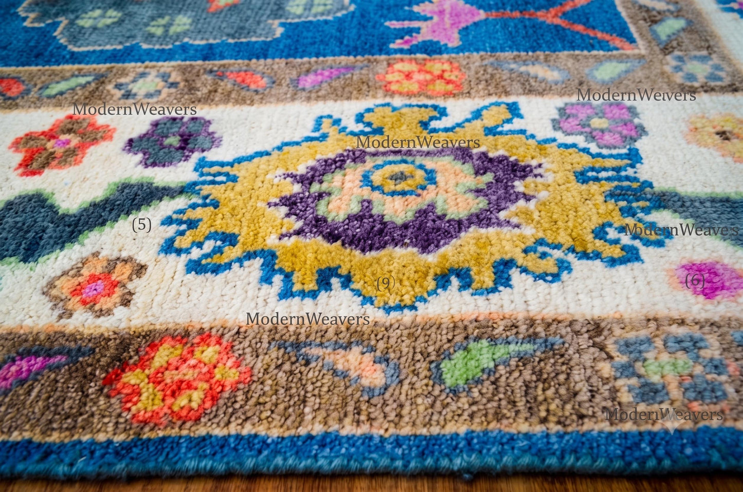 Hand-Knotted Wool Carpet, 8x10 Blue Medallion Oriental Rug